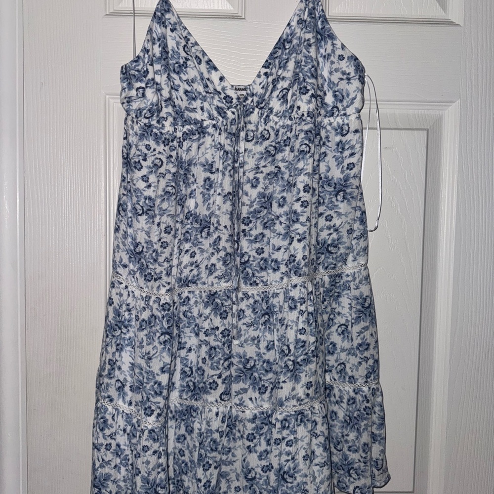 Garage Blue and White Floral Top